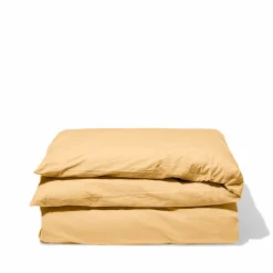 1700 COTEX Housse de couette en percale de coton - Jaune Orge
