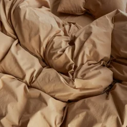 1700 COTEX Housse de couette en percale de coton - Brun Sarrasin