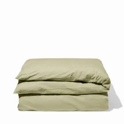 1700 COTEX Housse de couette en percale de coton - Vert Sauge