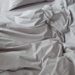 1700 COTEX Housse de couette en percale de coton - Gris Pavot