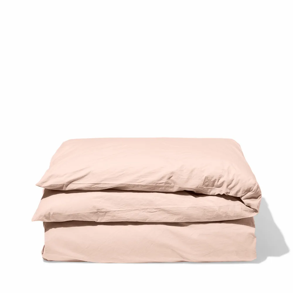 1700 COTEX Housse de couette en percale de coton - Rose des Sables