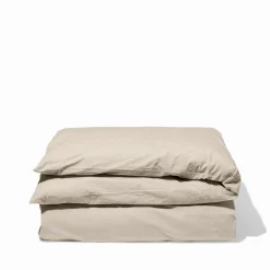 1700 COTEX Housse de couette en percale de coton - Beige Dune