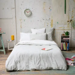 1700 COTEX Housse de couette en percale de coton - Rayures Vert Camouflage