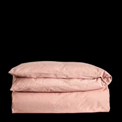 1700 COTEX Housse de couette en percale de coton - Rayures Rouge Ocre