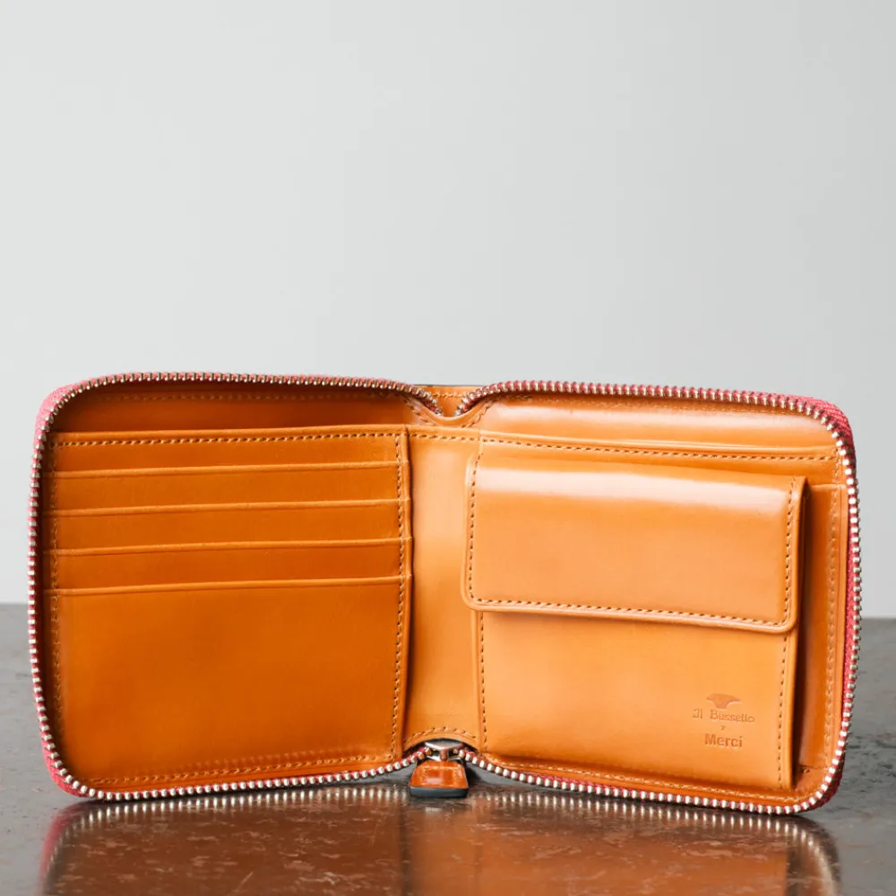 Women Il Bussetto x Merci - Portefeuille Bi-Fold Zip - Biscuit