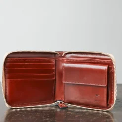Women Il Bussetto x Merci - Portefeuille Bi-Fold Zip - Bordeaux