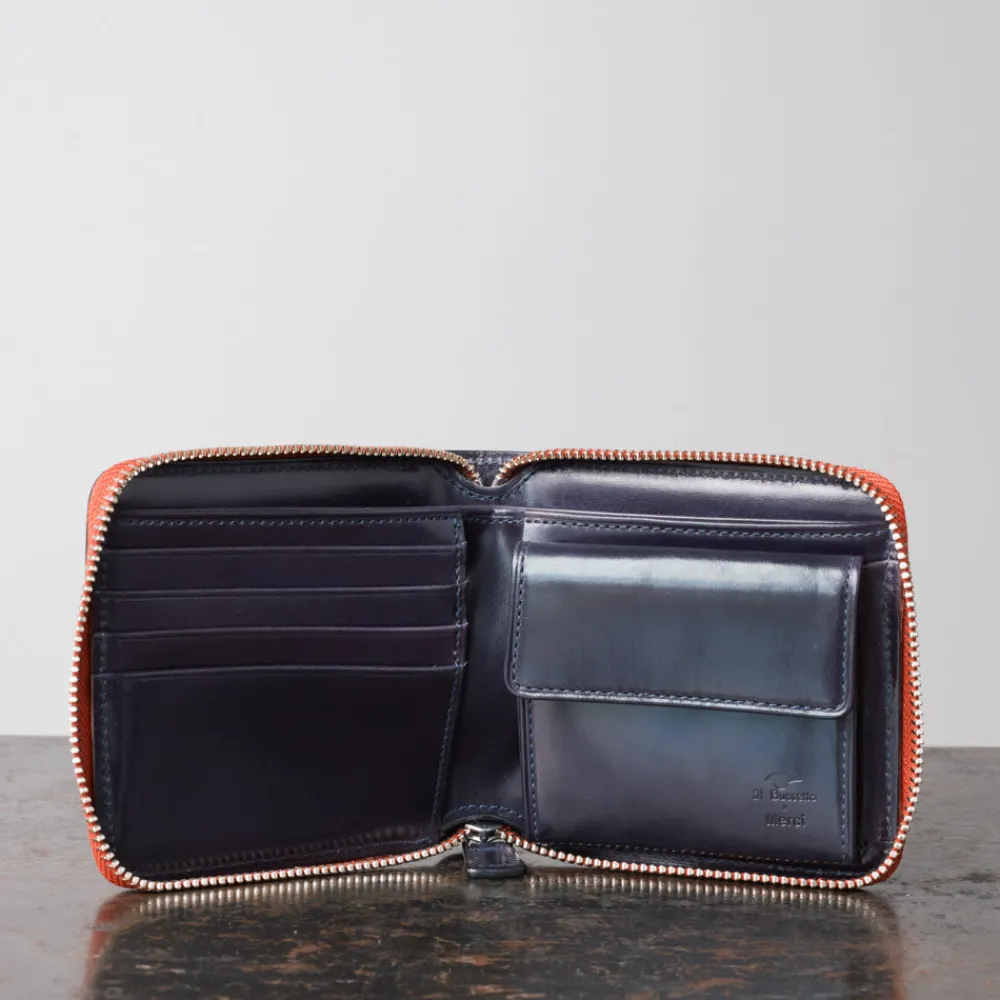 Women Il Bussetto x Merci - Portefeuille Bi-Fold Zip - Bleu