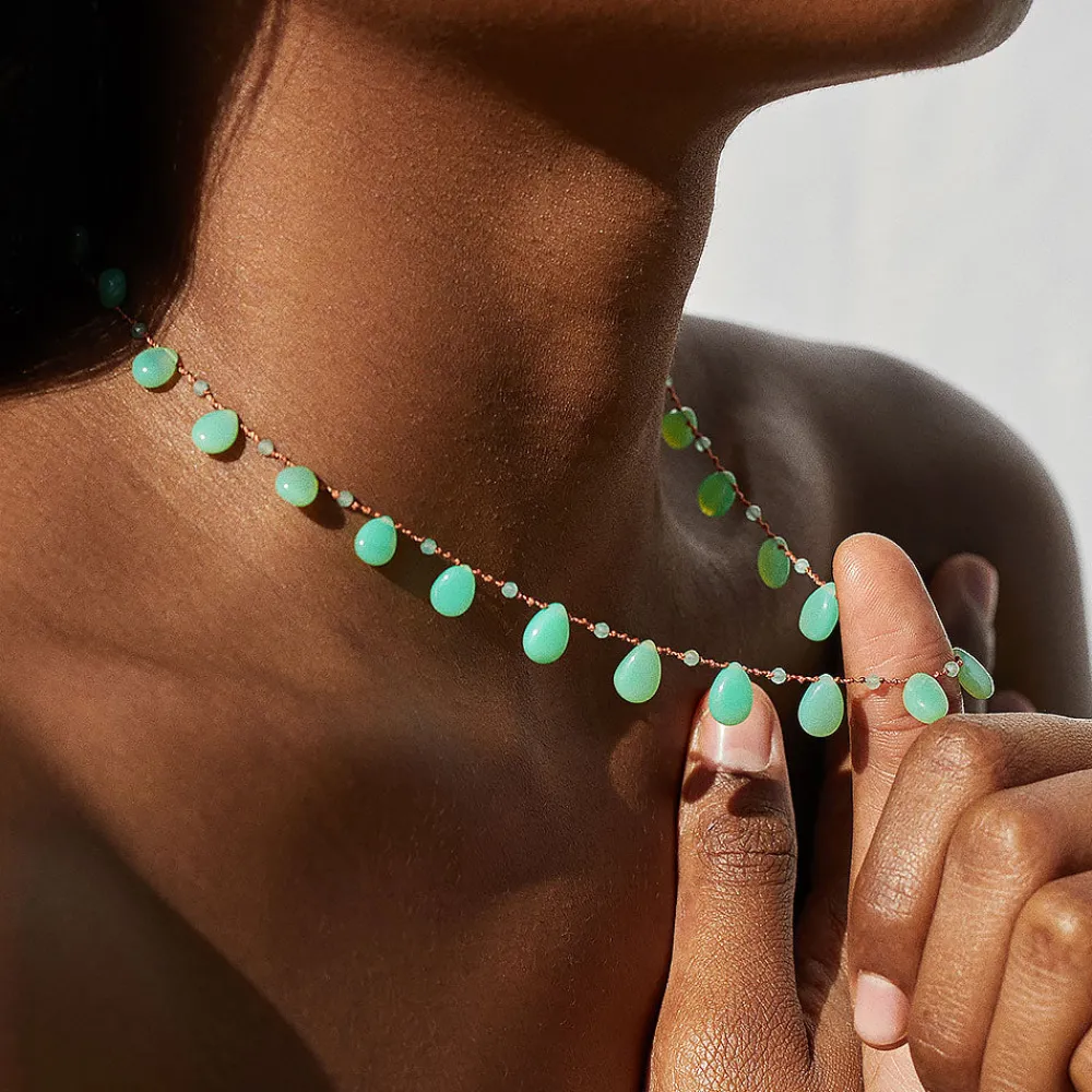 Women Ivarene - Collier Evergreen Drop & Beads - Vert