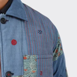 KARDO - Veste Chemise Bodhi - Bleu Patchwork