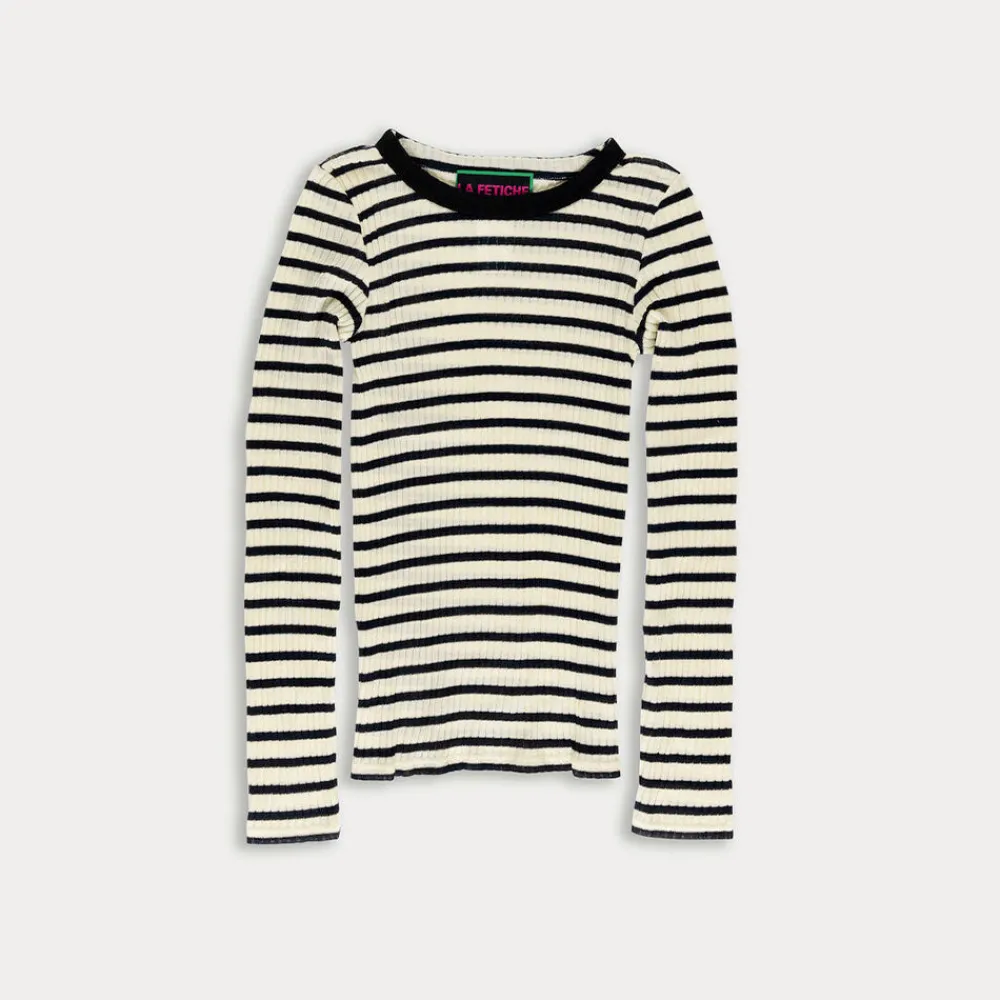 Women LA FETICHE - Tee Shirt Jackie Rayé - Ecru