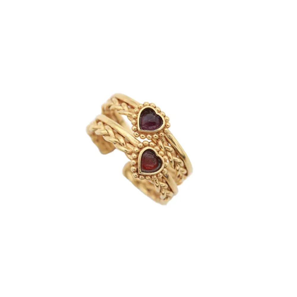 Women LA2L - Bague Sacha - Coeur Tréssé Amethyste