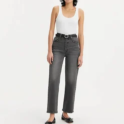 Women LEVIS Levi's - Jeans Droit Ribcage Ankle - Gris