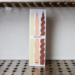 208 HAY Lot de 6 bougies Twist - Citron / Peche / Marron