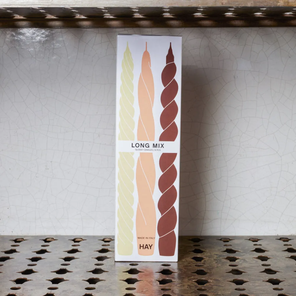 208 HAY Lot de 6 bougies Twist - Citron / Peche / Marron