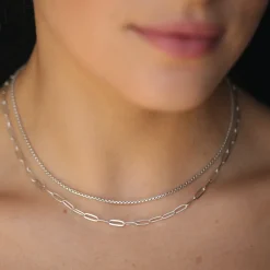 Women MARA SCALISE - Collier Thin Box Chain - Silver