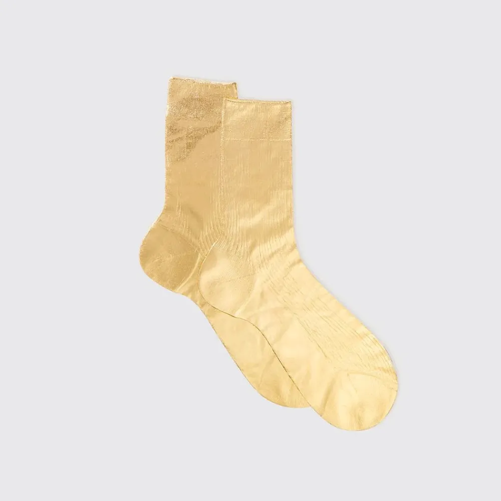 Women Maria La Rosa - Chaussettes One Ribbed Laminate - Or