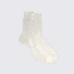 Women Maria La Rosa - Chaussettes One Ribbed Laminate - Argent