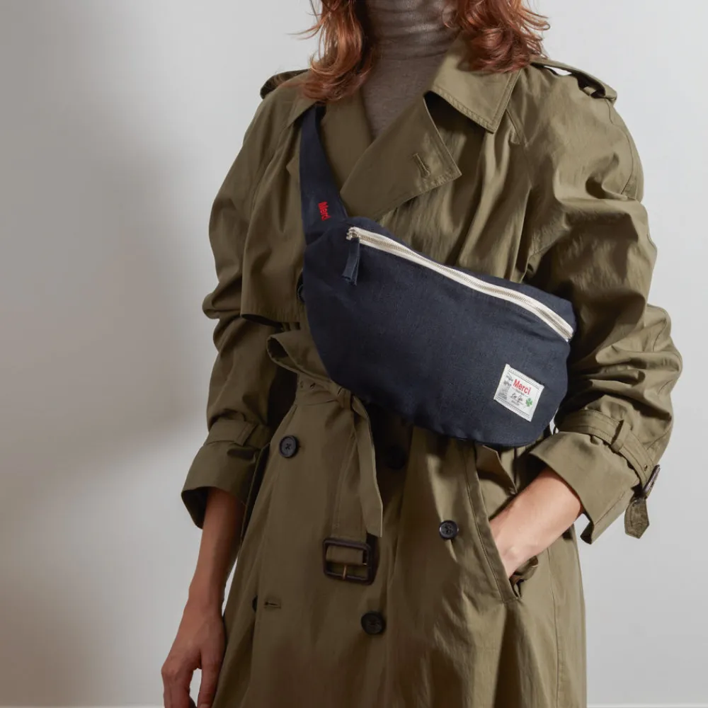 200 LINTEX Merci - Banane To Go en lin - Bleu Encre