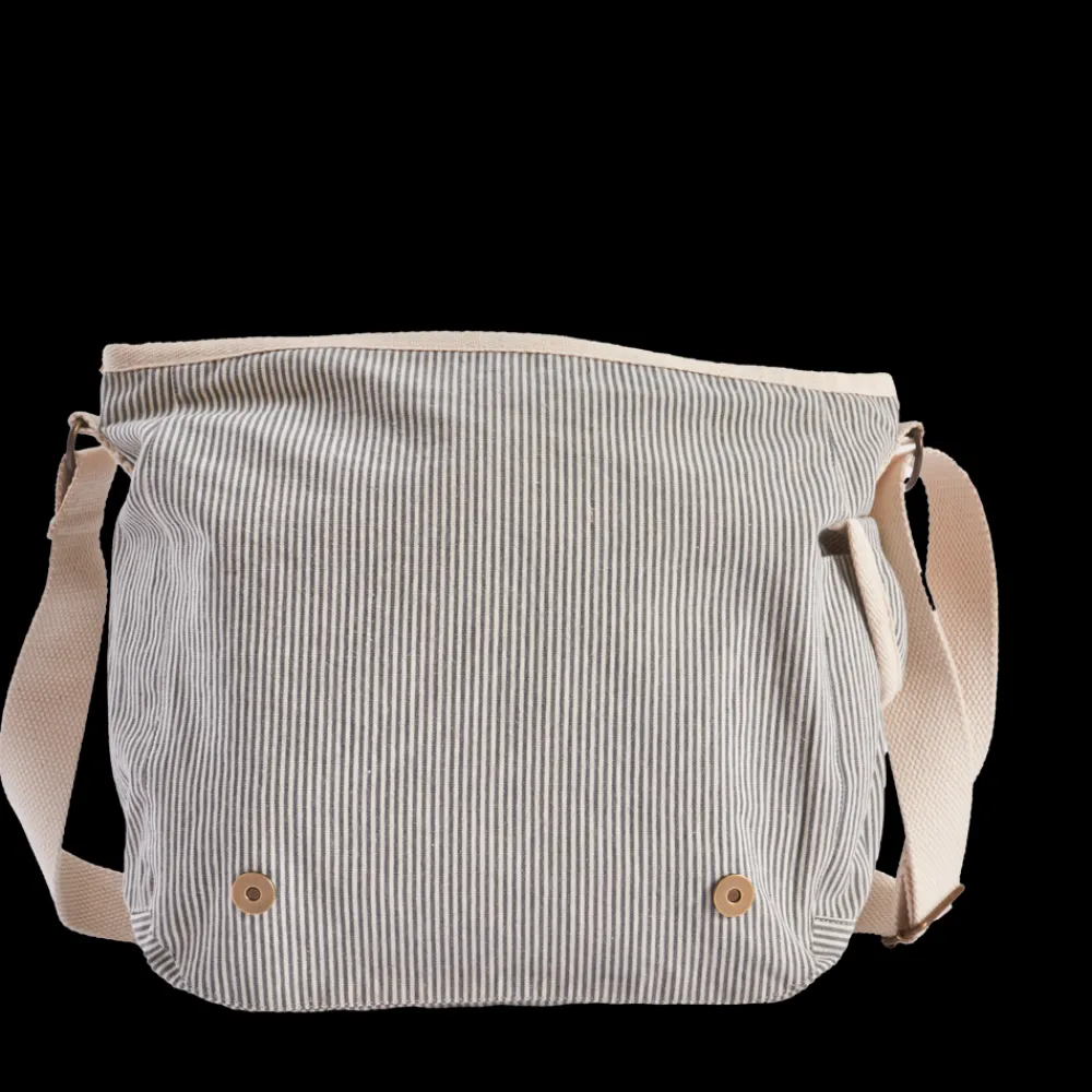 2102 VJ SOURCING Merci - Besace en canvas - Rayures Bleu