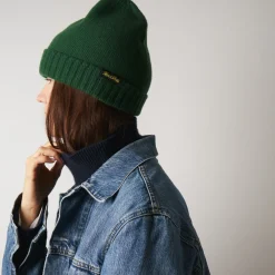 Women ST01 Merci - Bonnet en laine et cachemire - Vert & Jaune