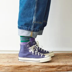 Women F01 Merci - Chaussettes à rayures - Violet