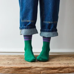 Women F01 Merci - Chaussettes à rayures - Vert