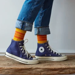 Women F01 Merci - Chaussettes à rayures - Jaune