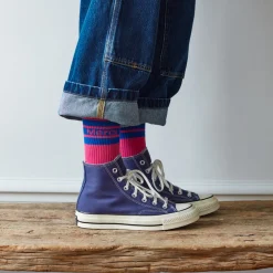 Women F01 Merci - Chaussettes à rayures - Rose