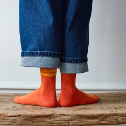 Women F01 Merci - Chaussettes à rayures - Orange