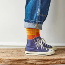 Women F01 Merci - Chaussettes à rayures - Orange