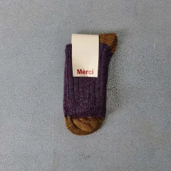 Women F01 Merci - Chaussettes Lulu - Violet & Ocre