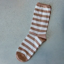 Women MERCI - Chaussettes rayées - Beige & Écru