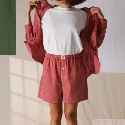 Women G01 Merci - Chemise Basile - Carreaux Rouge