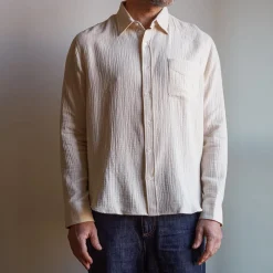 MERCI - Chemise Gaspard en gaze de coton - Ecru