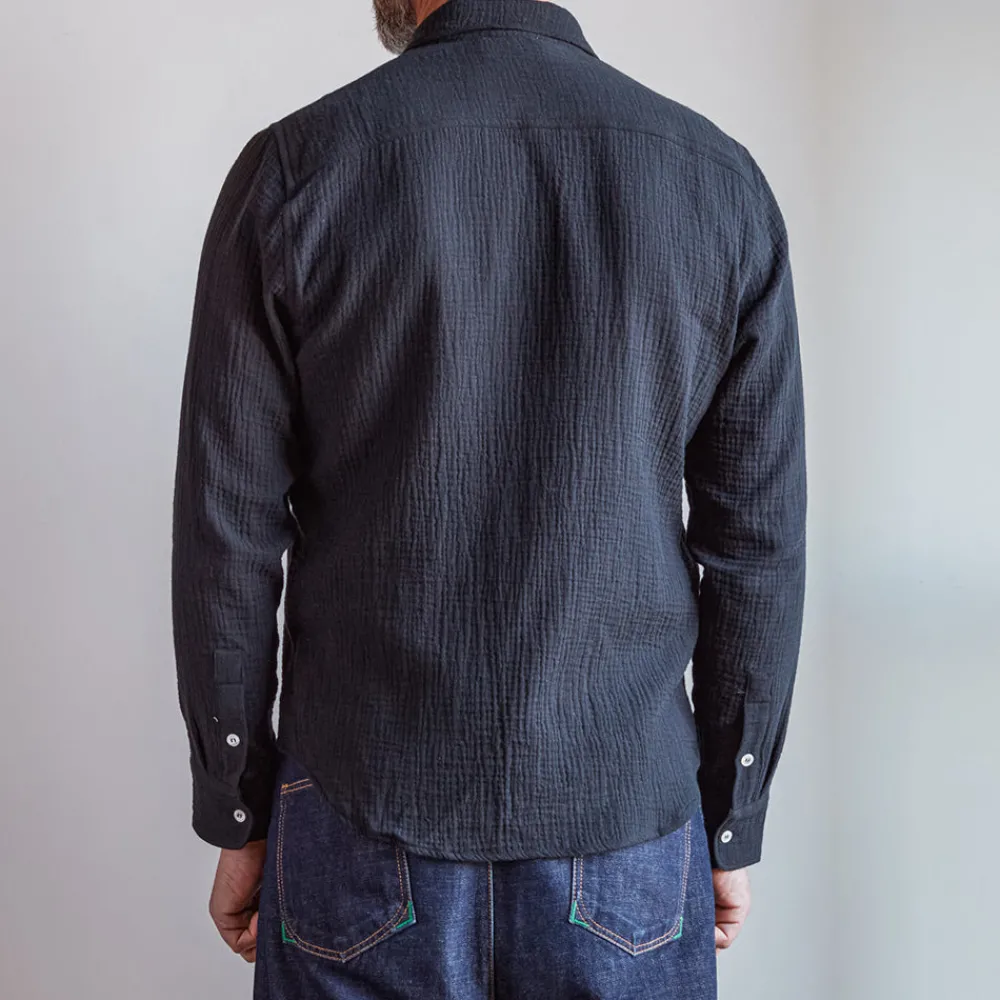 MERCI - Chemise Gaspard en gaze de coton - Gris Foncé