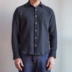 MERCI - Chemise Gaspard en gaze de coton - Gris Foncé