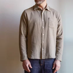 MERCI - Chemise Gaspard en gaze de coton - Kaki