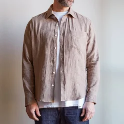 J01 Merci - Chemise Gaspard en gaze de coton - Beige