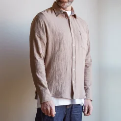 J01 Merci - Chemise Gaspard en gaze de coton - Beige