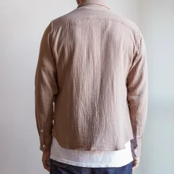 J01 Merci - Chemise Gaspard en gaze de coton - Beige