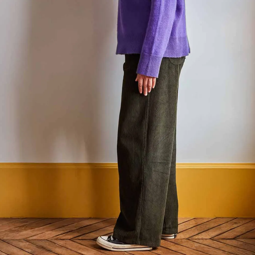 Women MERCI - Pantalon en velours côtelé - Kaki