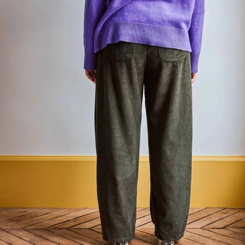 Women MERCI - Pantalon en velours côtelé - Kaki