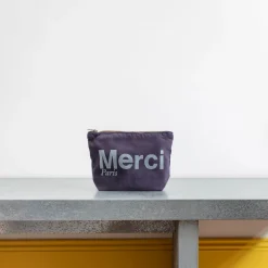 V01 Merci - Pochette en coton - Marine