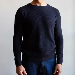 MERCI - Pull en laine - Bleu Marine