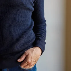 MERCI - Pull en laine - Bleu Marine