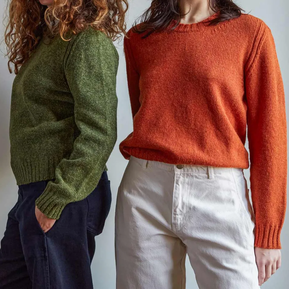 Women MERCI - Pull en laine Shetland Femme - Orange
