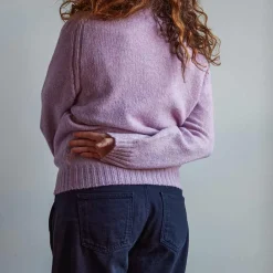 Women MERCI - Pull en laine Shetland Femme - Rose