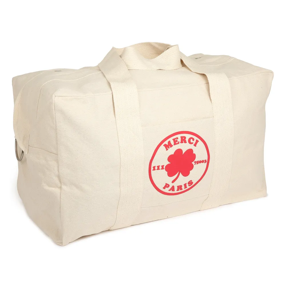2102 VJ SOURCING Merci - Sac Weekender en canvas - Naturel