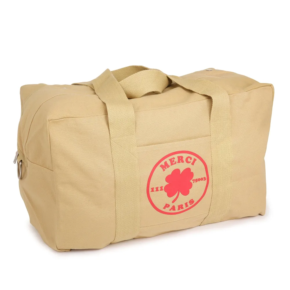 2103 VJ SOURCING Merci - Sac Weekender en canvas - Beige