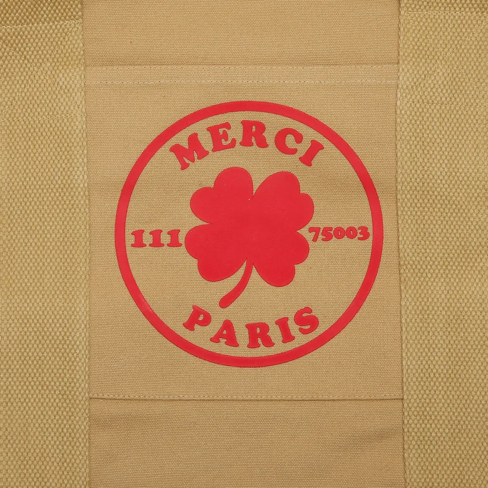2103 VJ SOURCING Merci - Sac Weekender en canvas - Beige